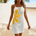 thumbnail image 4 of LIBRCLO Womens Swimsuit Cover-ups Printed Camisole Dresses Swimwear Mesh Knit Beach Dress Vacation Outfits, 4 of 8