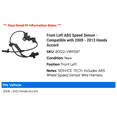 thumbnail image 2 of Front Left ABS Speed Sensor - Compatible with 2008 - 2012 Honda Accord 2009 2010 2011, 2 of 2