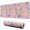 Pink Cartoon Dinosaurs, variant on Long Mouse Pads for Desk,Pink Cartoon Dinosaurs Eggs Pattern Desk Mats on Top Of Desks, Desk Mouse Pad Extra Large with 3mm Non-Slip Base and Stitched Edge for Gaming,Office,Work,Home 31.5"x11.8"