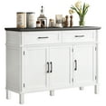 thumbnail image 2 of Onbrill 48 Inches Buffet Cabinet with Storage, Farmhouse Sideboard Buffet with Adjustable Shelves, White&Black, 2 of 7