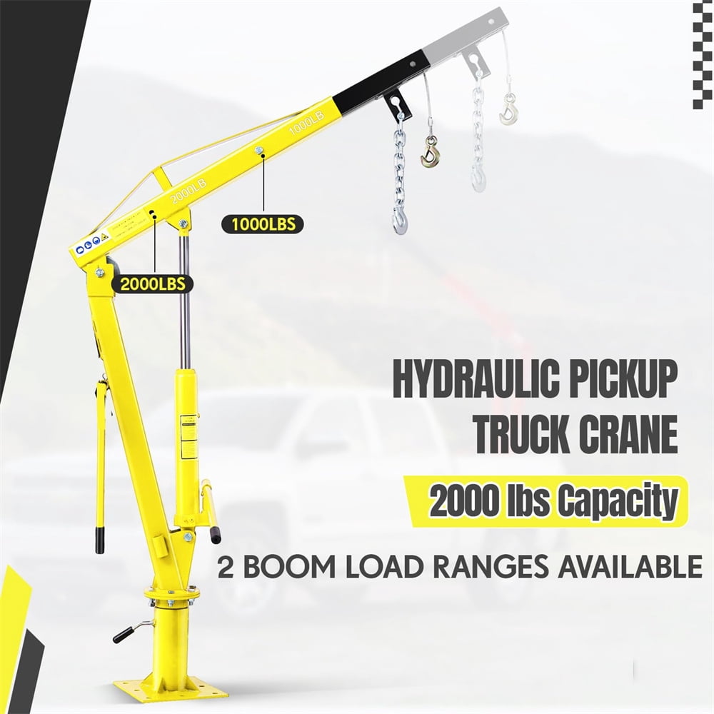Hydraulic Pickup Truck Crane,Folding Truck-Mounted Bed Crane,360° Swivel Truck Jib Engine Hoist Crane,Truck Bed Lift in Construction, Factory