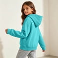 thumbnail image 5 of Ohufall 2-14T Sweatshirt for Girls Boys Hooded Solid Color Long Sleeve Basic Tops Pullover Thin Loose Casual Sweatshirts for Kids, 5 of 8