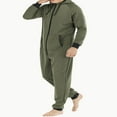 thumbnail image 2 of Solid Color Men‘s Hooded Jumpsuits Tracksuit Sweatshirts Rompers, 2 of 9