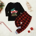 thumbnail image 4 of Sinhoon Matching Family Pajamas Sets Christmas Matching Holiday Pjs Letter Print Top and Plaid Pants Sleepwear (Men,2XL), 4 of 7