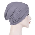 thumbnail image 4 of beishanbush Clothing 2025 Baseball Caps Women Stretch Cloth Forehead Cross Hat Linen Turban Hat Bottoming Hat Dark Gray, 4 of 5