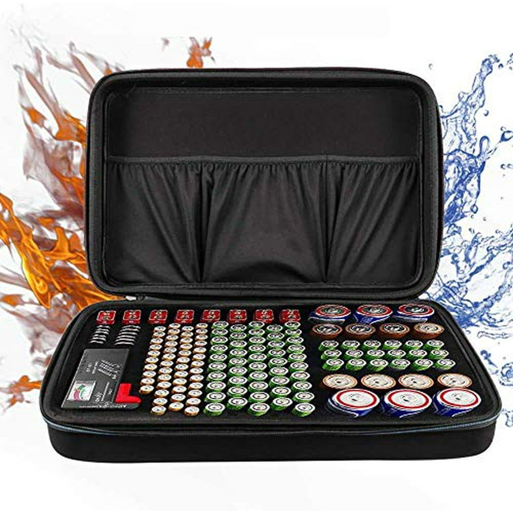 APLOS Fireproof Battery Organizer Storage Box with Battery Tester Bt