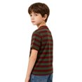 thumbnail image 3 of RUTAYY Boys Crew Neck Striped T-Shirt Horizontal Stripe Short Sleeve Fashion Tee Red, 3 of 4