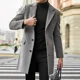 thumbnail image 3 of Abrigo de invierno de talla grande y manga larga para hombre, chaqueta de cuero acolchada con cuello de solapa, abrigo grueso vintage, chaqueta de piel de oveja, abrigo para hombre, 3 of 4