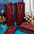 thumbnail image 3 of Paper Gift Tote Bags Wine Package Supplies Rectangle Dark Red 12x9x36cm, 3 of 9