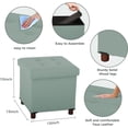 thumbnail image 3 of Storage Ottoman, Ottoman with Storage for Living Room Square Ottoman with Tray Lid Bedroom Storage Footstool Cube Small Ottomans Foot Rest Stool with Legs Foldable Faxu Leather 15" Inches, 3 of 14