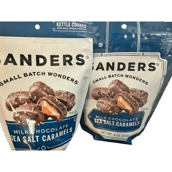 2 packs sanders small batch wonders milk chocolate sea salt caramels 9oz