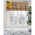 thumbnail image 5 of Retro Valances for Windows Sunflowers Rustic Wood Grain Texture Pastoral Style Valance Rod Pocket Short Window Treatments Curtains for Kitchen Bathroom Living Room Bedroom, 60 x 18 Inch, 5 of 7