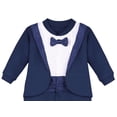 thumbnail image 4 of Traje de una sola pieza para bebé, corbatín de esmoquin azul marino, color lilax, 4 of 7