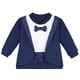 thumbnail image 4 of Calzado de esmoquin para bebé niño, color lila, caballero, 9 m, con pajarita azul marino, 4 of 7