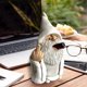 thumbnail image 4 of Garden Gnome Statue, Polyresin Garden Gnome Sculpture, Smoking Goblin Statue, 4 of 5