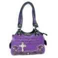thumbnail image 2 of Western Embroidery Scripture Women Rhinestone Cross Bible Verse Handbag Wallet in 14 Colors, 2 of 2