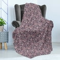 thumbnail image 4 of Vintage Soft Flannel Fleece Throw Blanket, Flowers Damask Inspired Curly Romantic Motifs, Cozy Plush for Indoor and Outdoor Use, 60" x 80", Eggplant Coral Beige, by Ambesonne, 4 of 5