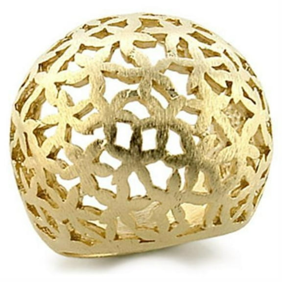 Luxe Jewelry Designs Women's Gold Plated Floral Shaped Ring - Size 5 (Pack of 2)