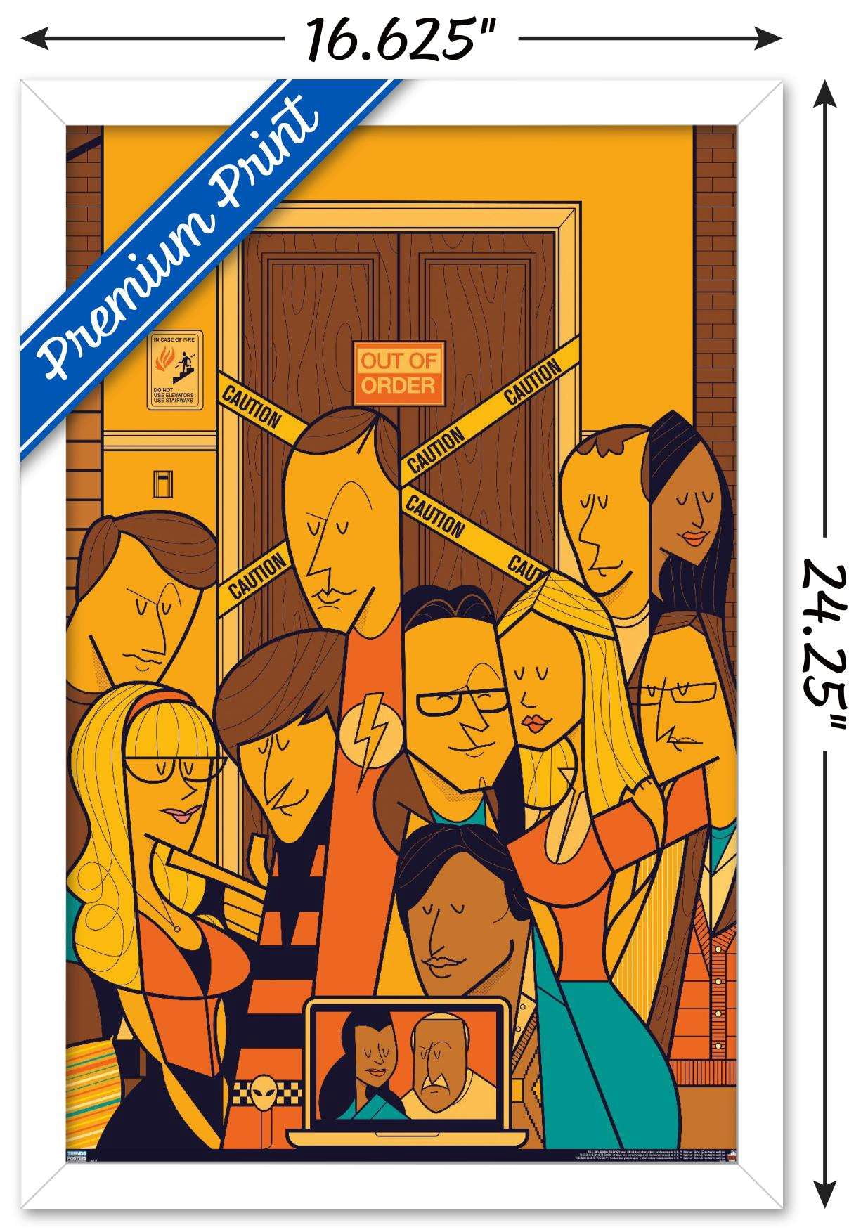 The Big Bang Theory - Elevator Wall Poster, 14.725" x 22.375", Framed