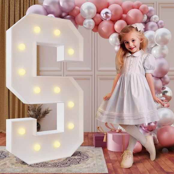 imprsv Lettres Lumineuses de 4 Pieds pour Décorations de Fête d'Anniversaire Grandes Lettres pour Mariage Événement Douche Nuptiale Fiançailles Décoration de Fête, Lettre S