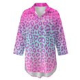 thumbnail image 7 of Renewold Bathing Suit Cover Up for Women Long Sleeve Button Down Shirts for Women Lightweight Comfy Beach Cover Up Shirt Casual Resort Wear Beach Tunic Top, Pink Blue Leopard Print, S, 7 of 7