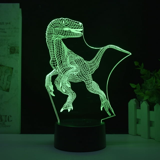 Luz nocturna LED 3D de Jurassic Parks, dinosaurios que cambian de color