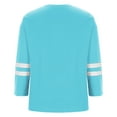 thumbnail image 5 of Women Exquisite Comfortable Nice Round Collar Solid Color Long Sleeve Polyester Blouse(Sky Blue,L), 5 of 5