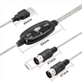 thumbnail image 4 of 2X USB MIDI Cable Adapter,USB Type A Male to MIDI Din 5 Pin In-Out Cable Interface with LED Indicator for Music Keyboard,2 x USB to Midi Interface Cable, 4 of 7