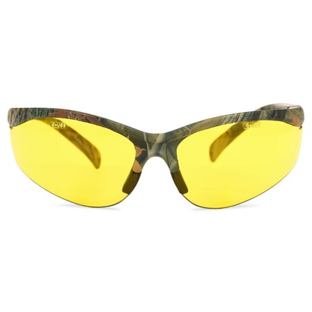 Safety Vu Rimless Safety Glasses, Camo/Yellow