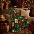 thumbnail image 3 of Artistic Pattern, Festive Holiday Scene, Warm Flannel Blanket for Living Room and Family Room with Detailed Artwork, Art Lovers Christmas Gift, Festive Home Decor, 3 of 9