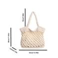 thumbnail image 3 of AJGRHE Crochet Beach Bag for Women - Woven Boho Purse Knitted Shoulder Bag for Summer Vacation Beachy Travel Pool Black, 3 of 4