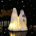 thumbnail image 4 of Creative Resin Ghost Bride and Groom Figurine with Lights - Perfect for Halloween Decor, Add a Spooky Touch to Your Home or Yard, Ideal for Halloween Parties and Celebrations, 4 of 5
