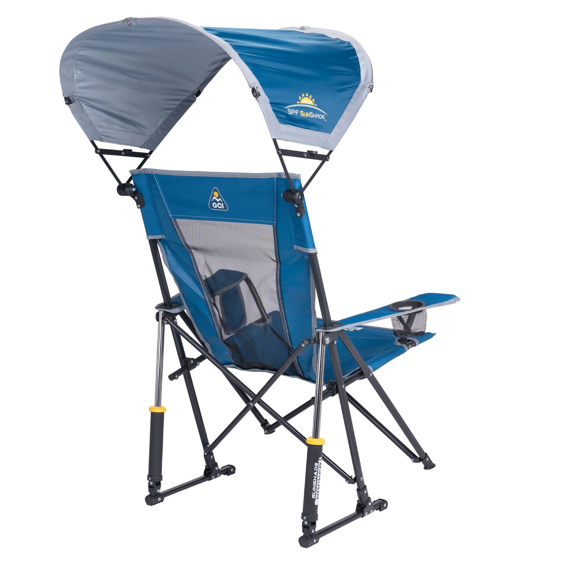 GCI Outdoor SunShade Rocker Foldable Rocking Camp Chair with Shade