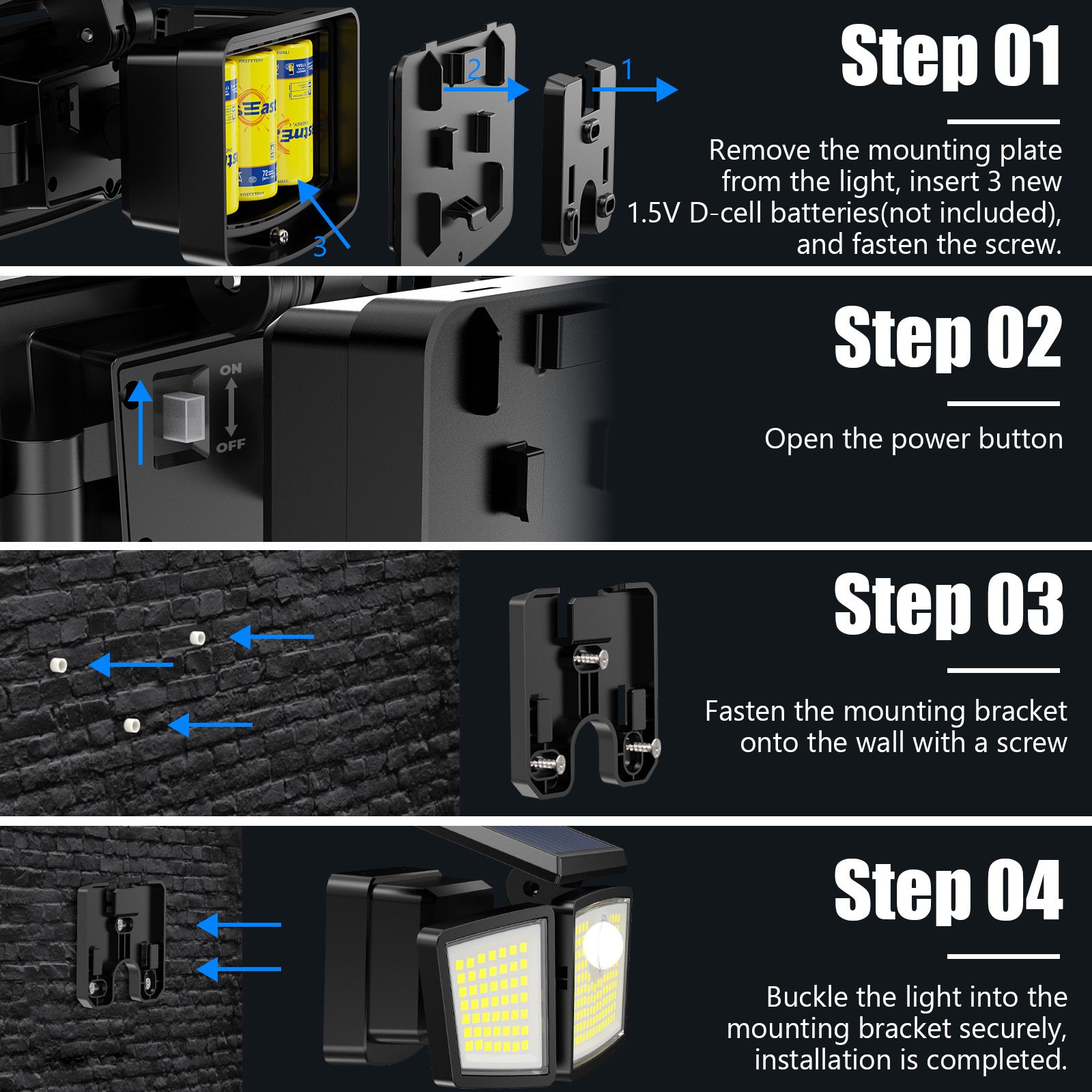 SZRSTH Solar Motion Sensor Flood Light 225 LED photo 2