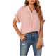thumbnail image 1 of VISgogo, camisetas de manga corta para mujer, Color sólido/estampado, verano, cuello en V, blusas casuales sueltas, blusa, ropa de calle VISgogo moda, 1 of 9