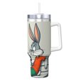 thumbnail image 1 of Vaso de acero inoxidable Bugs Bunny Ice King de 40 oz (con asa y pajita), para viaje en automóvil, 2 en 1, con tapa, 1 of 8