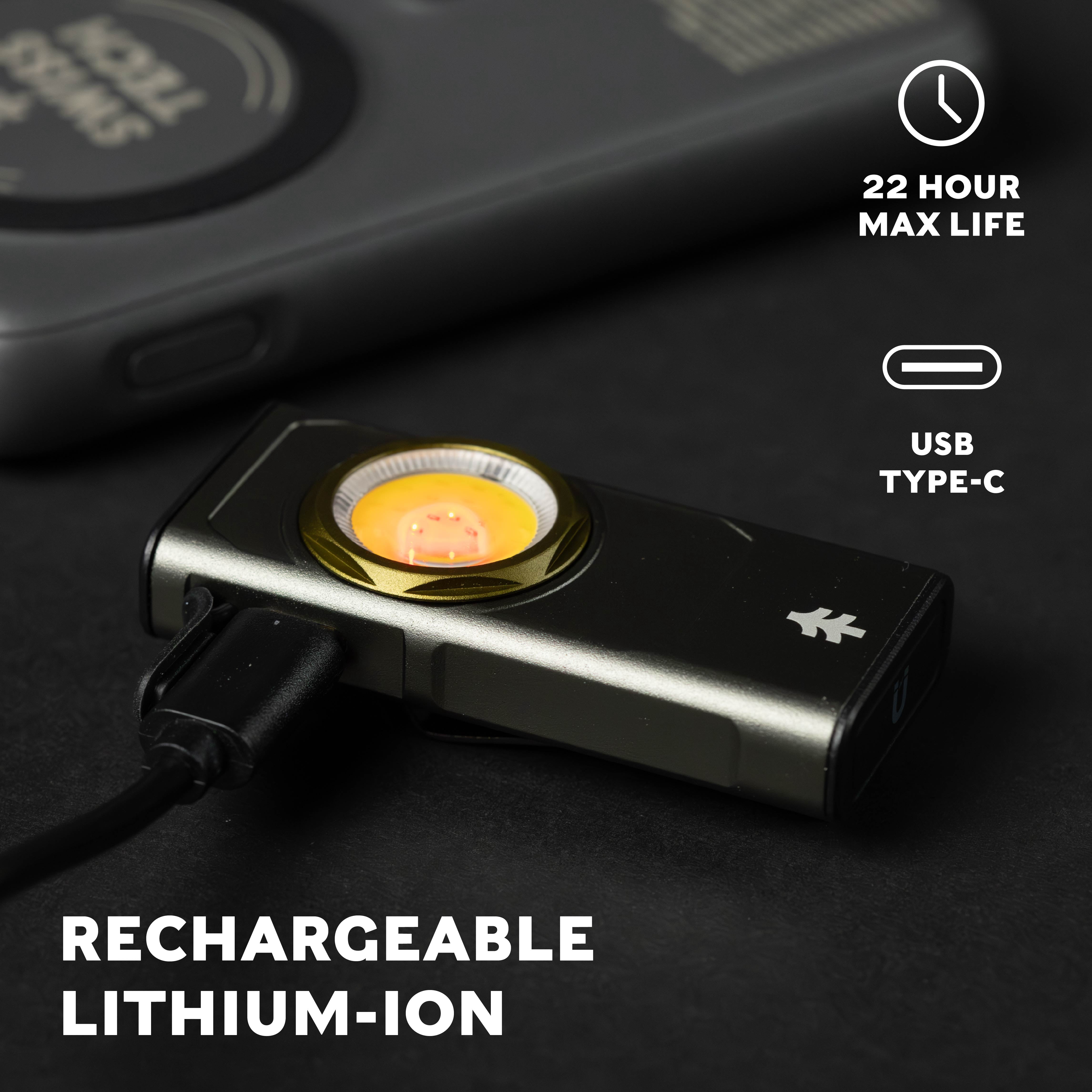 Swiss Tech Rechargeable Grey 500 Lumen Rechargeable EDC Clip Work Light