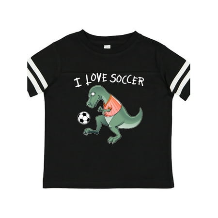 

Inktastic I Love Soccer-Dinosaur in Orange Gift Toddler Boy or Toddler Girl T-Shirt