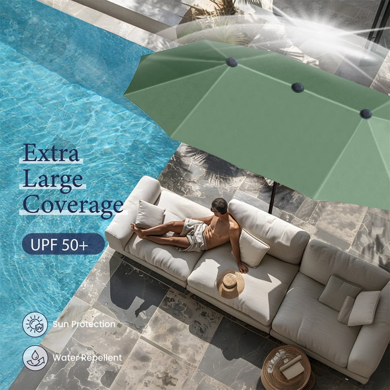 13 foot patio umbrella with base Amazon.com : GarveeLife 13 ft large patio umbrella, Double-Sided outdoor  umbrellas with Fade Resistant Canopy for Deck Pool Garden Backyard (Beige, 13  ft) : Patio, Lawn & Garden