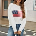 thumbnail image 6 of Buigttklop Womens American Flag Sweater Long Sleeve Crew Neck Knitted Casual Pullover Sweater, 6 of 6