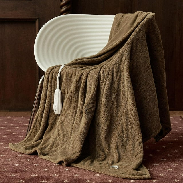 Heated Blanket Electric Throw 50” x 60” -Heated Throw Blanket with 5 Heating Levels & 3 Hours Auto Off Machine Washable Over-Heat Protect(Racoon)