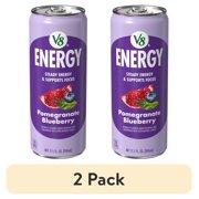 (2 pack) V8 Energy Still Pomegranate Blueberry Energy Drink, 11.5 fl oz Can