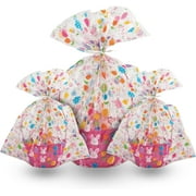 Fun Express 12 Pieces Jumbo Cellophane Bags for Gift Baskets, Elevate Your Gift Presentation with Style, Secure Your Baskets, Easter Elegance