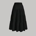 thumbnail image 4 of Karight Women's High Waisted Tiered Ruffle Maxi Skirt Casual A-Line Flowy Long Skirt with Button Closure, 4 of 6