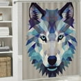 thumbnail image 5 of COMIO Bathroom Shower Curtain Animal with Geometry Wolf Head White, 5 of 6