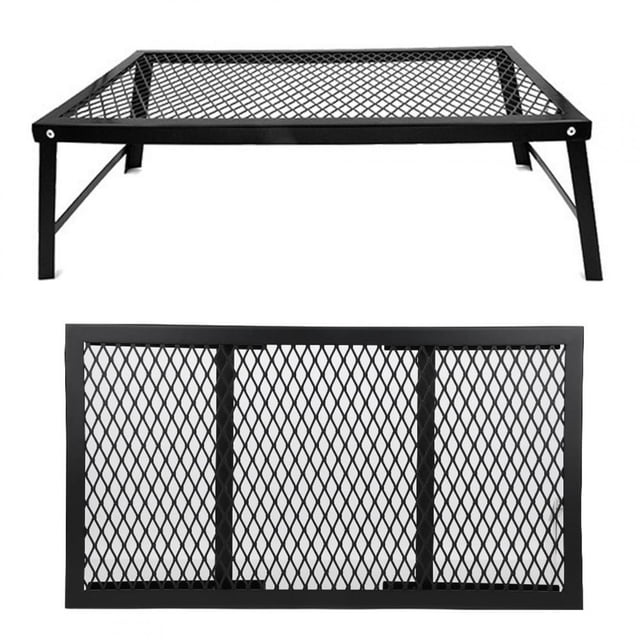 Octpeak Table de BBQ d'Extérieur, Mini Table Pliante d'Extérieur Portable pour Camping et Pique-Nique avec Rangement Intégré, Grille en Fer, Table de Pique-Nique Portable
