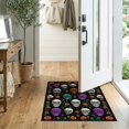 thumbnail image 2 of ODIKA 2'x3' Washable Accent Rug Pet Friendly, Bedside Mat Goth Skull Halloween Spooky Interlocking Pastel Cartoon Whimsical for Bedroom, Nursery, RV, 2 of 7