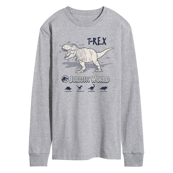 Jurassic World - Rex Info - Men's Long Sleeve Graphic T-Shirt