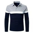 thumbnail image 2 of Fesfesfes Men Long Sleeve Sweatershirt Plaid Collar Shirt Button Workwear Blouse Tops Sale Items, 2 of 3