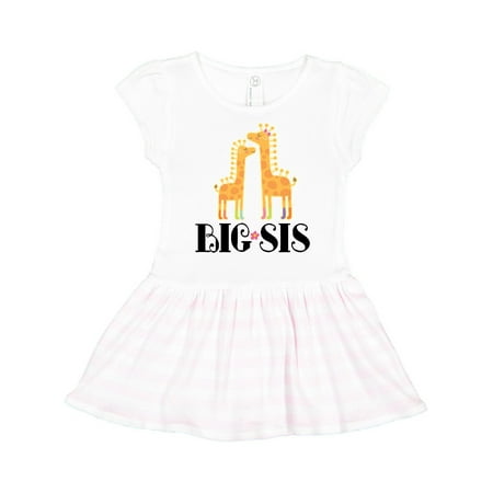 

Inktastic Big Sis Giraffe Girls Sister Announcement Gift Toddler Girl Dress